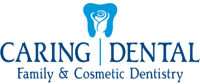 caring dental family and cosmetic dentistry logo